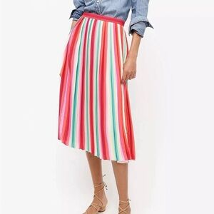 J. Crew Colorful Sunburst Asymmetrical A-Line Midi Skirt